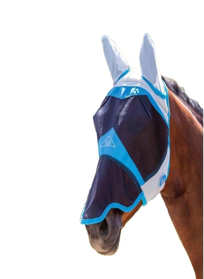 Shires Equestrian Air Motion Fly Mask with Ears & Nose (Pony) - Image 2